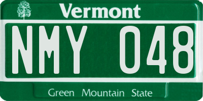 VT license plate NMY048