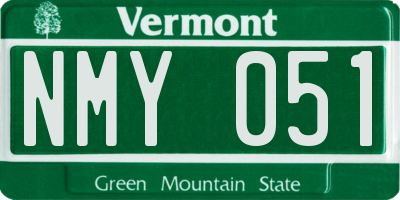 VT license plate NMY051