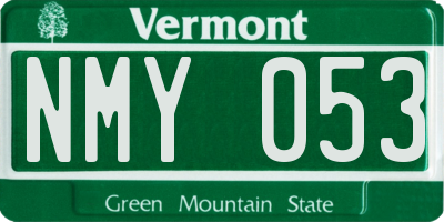 VT license plate NMY053