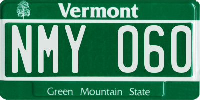 VT license plate NMY060