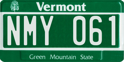 VT license plate NMY061