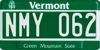VT license plate NMY062