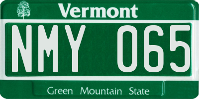 VT license plate NMY065