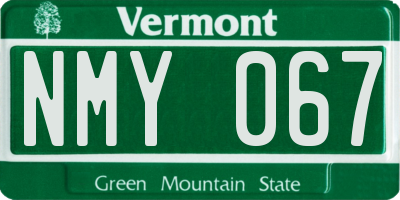 VT license plate NMY067