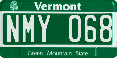 VT license plate NMY068