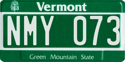 VT license plate NMY073