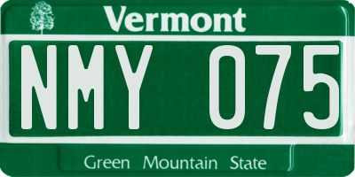 VT license plate NMY075