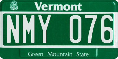 VT license plate NMY076