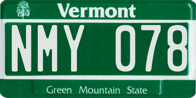 VT license plate NMY078