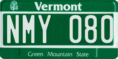 VT license plate NMY080