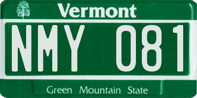 VT license plate NMY081