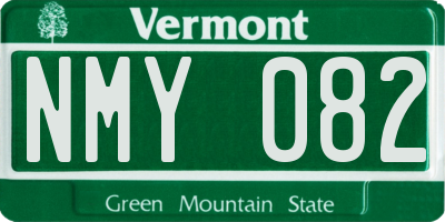 VT license plate NMY082