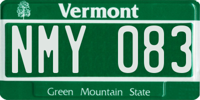 VT license plate NMY083