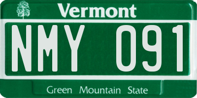 VT license plate NMY091