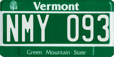 VT license plate NMY093