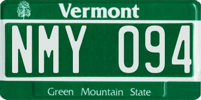 VT license plate NMY094