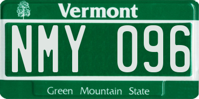 VT license plate NMY096