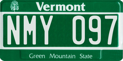 VT license plate NMY097