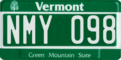 VT license plate NMY098