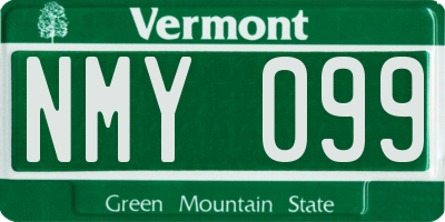VT license plate NMY099