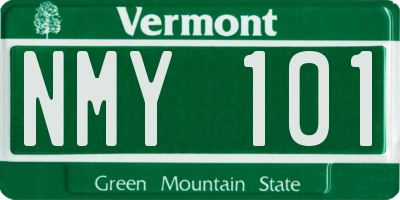 VT license plate NMY101