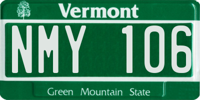 VT license plate NMY106