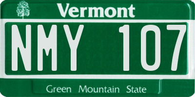 VT license plate NMY107