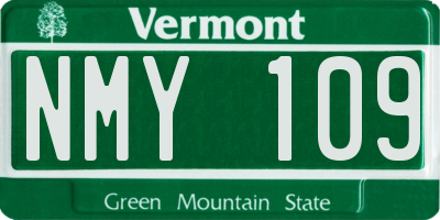 VT license plate NMY109