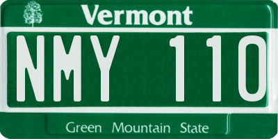 VT license plate NMY110