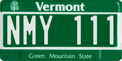 VT license plate NMY111