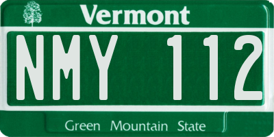 VT license plate NMY112