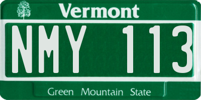 VT license plate NMY113