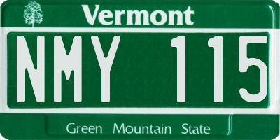 VT license plate NMY115