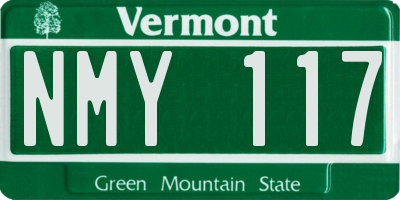 VT license plate NMY117