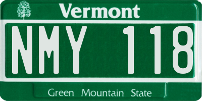 VT license plate NMY118