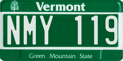 VT license plate NMY119