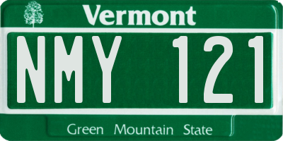 VT license plate NMY121