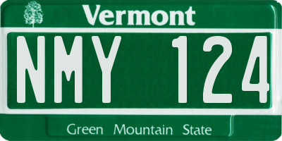 VT license plate NMY124