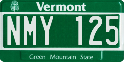 VT license plate NMY125