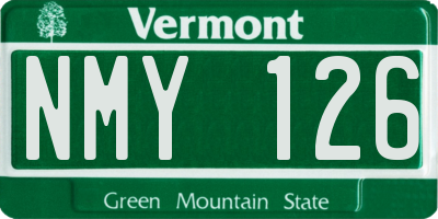 VT license plate NMY126