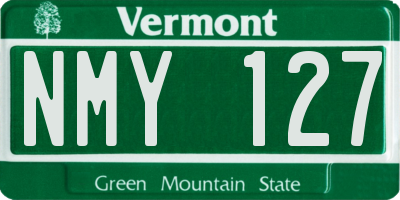 VT license plate NMY127