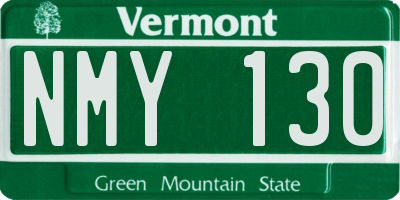 VT license plate NMY130