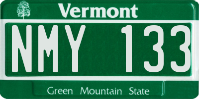VT license plate NMY133