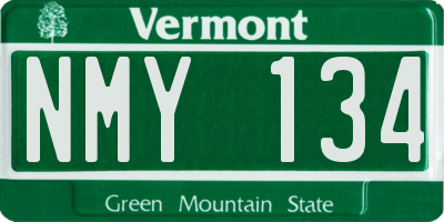 VT license plate NMY134