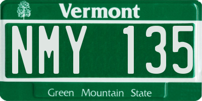 VT license plate NMY135