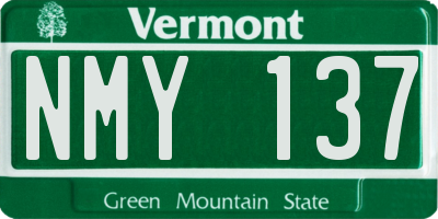 VT license plate NMY137