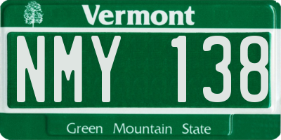VT license plate NMY138