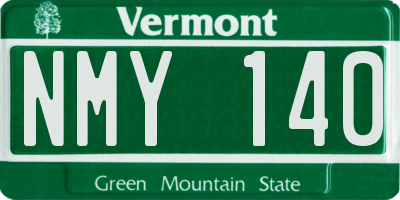 VT license plate NMY140