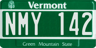 VT license plate NMY142