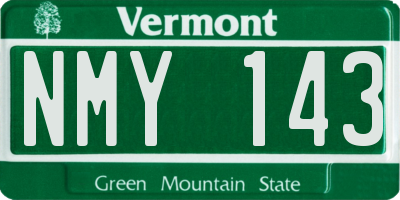 VT license plate NMY143